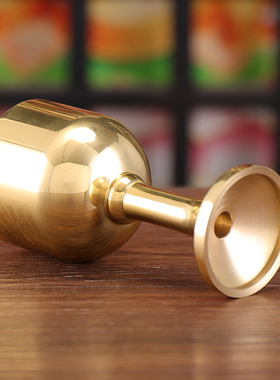 纯黄铜酒杯高脚杯家用客厅摆件雕花高脚杯一口杯一两二两杯白酒杯