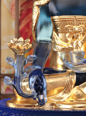 信扬琉璃居家贴金药师佛