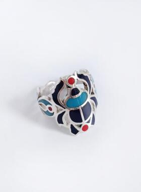 埃及进口女银宫廷戒指