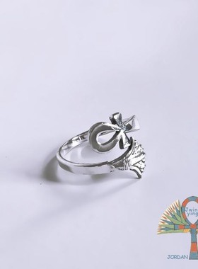 埃及女银古埃及风纯手工戒指花卉