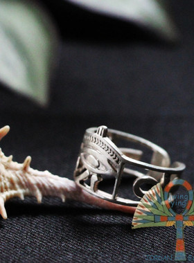 埃及银饰纯手工宫廷复古镂空戒指