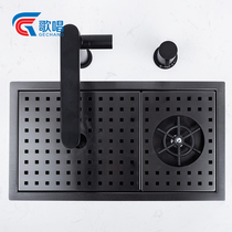 Singing Sink With Lid Wash Cup SINGLE SINK NANO BLACK MIDDLE ISLAND TABLE POOL MINI SMALL NUMBER BAR TABLE TEA INTERWATER BASIN