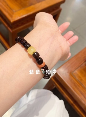 杭州香积小叶紫檀蜜蜡手串男女同款古典轻奢风高级感手链正品代请