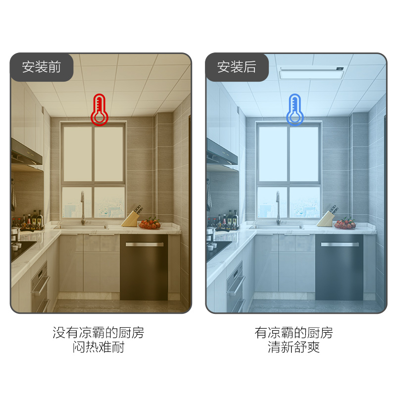 欧普照明厨房凉霸照明二合一集成吊顶嵌入式专用冷霸吹风扇冷风机-图1