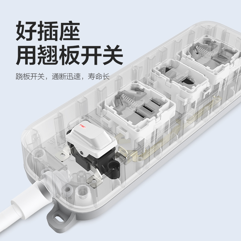 欧普智能排插usb插座多功能插排多孔家用安全电源插线板 - 图0