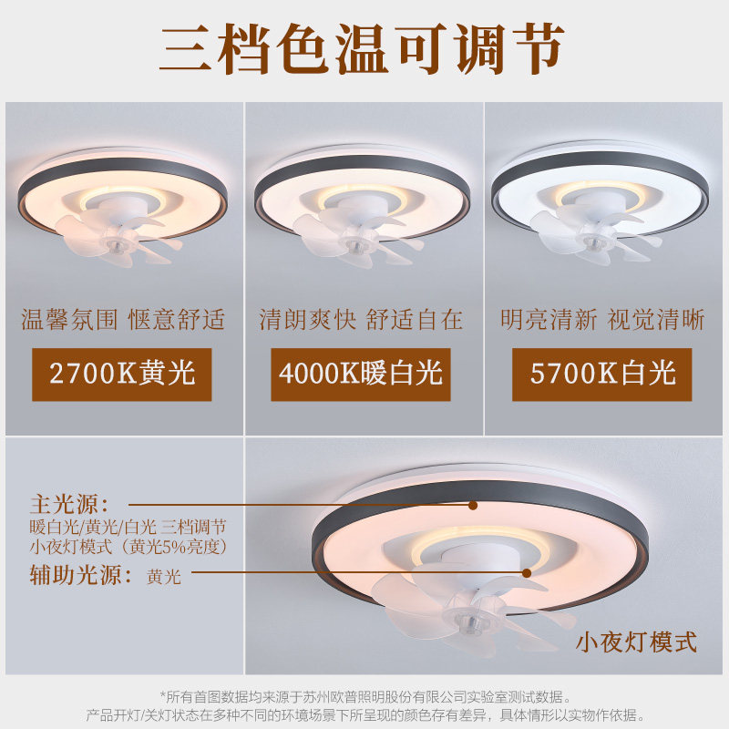 欧普吸顶风扇灯客厅轻奢高级感主卧室灯电扇一体智能遥控餐厅FS,淘宝优惠券,粉丝福利购,淘宝优惠卷