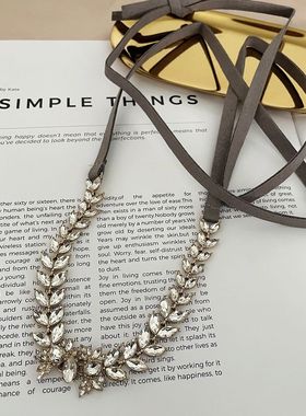 欧美项链莱茵石满镶个性潮搭女士