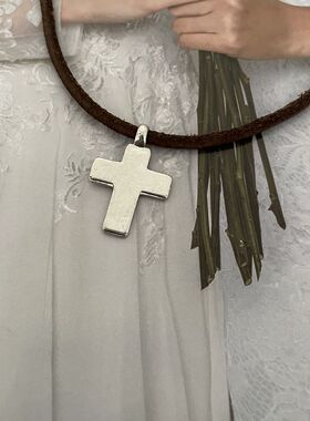 复古做旧十字架百搭项链