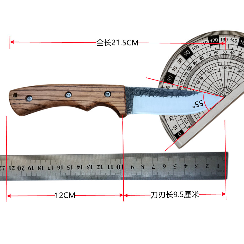手工小刀分割刀切肉刀卖肉刀户外野营小直刀锋利水果刀锻打刀加厚 - 图2