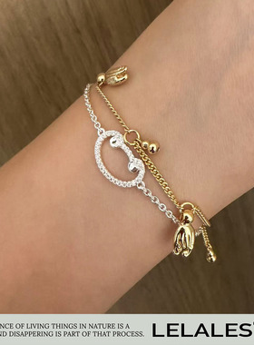 LELALES桑丘 【搭配好物】 鸿运金钻元宝 骏马越金手链  好运叠戴