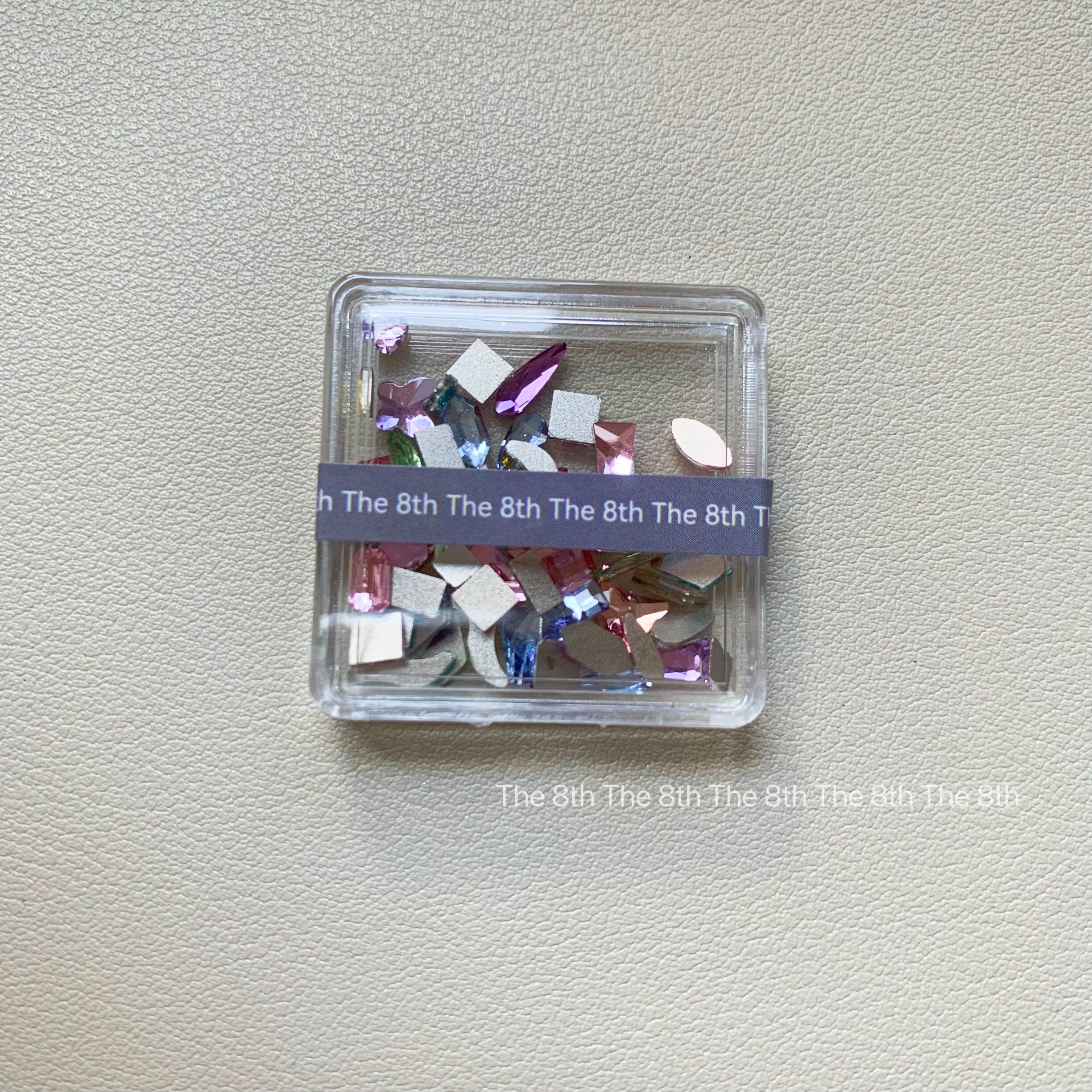 小八平底彩色钻异形混装盒装歪心八角马眼菱形钻美甲饰品指甲堆钻 - 图2