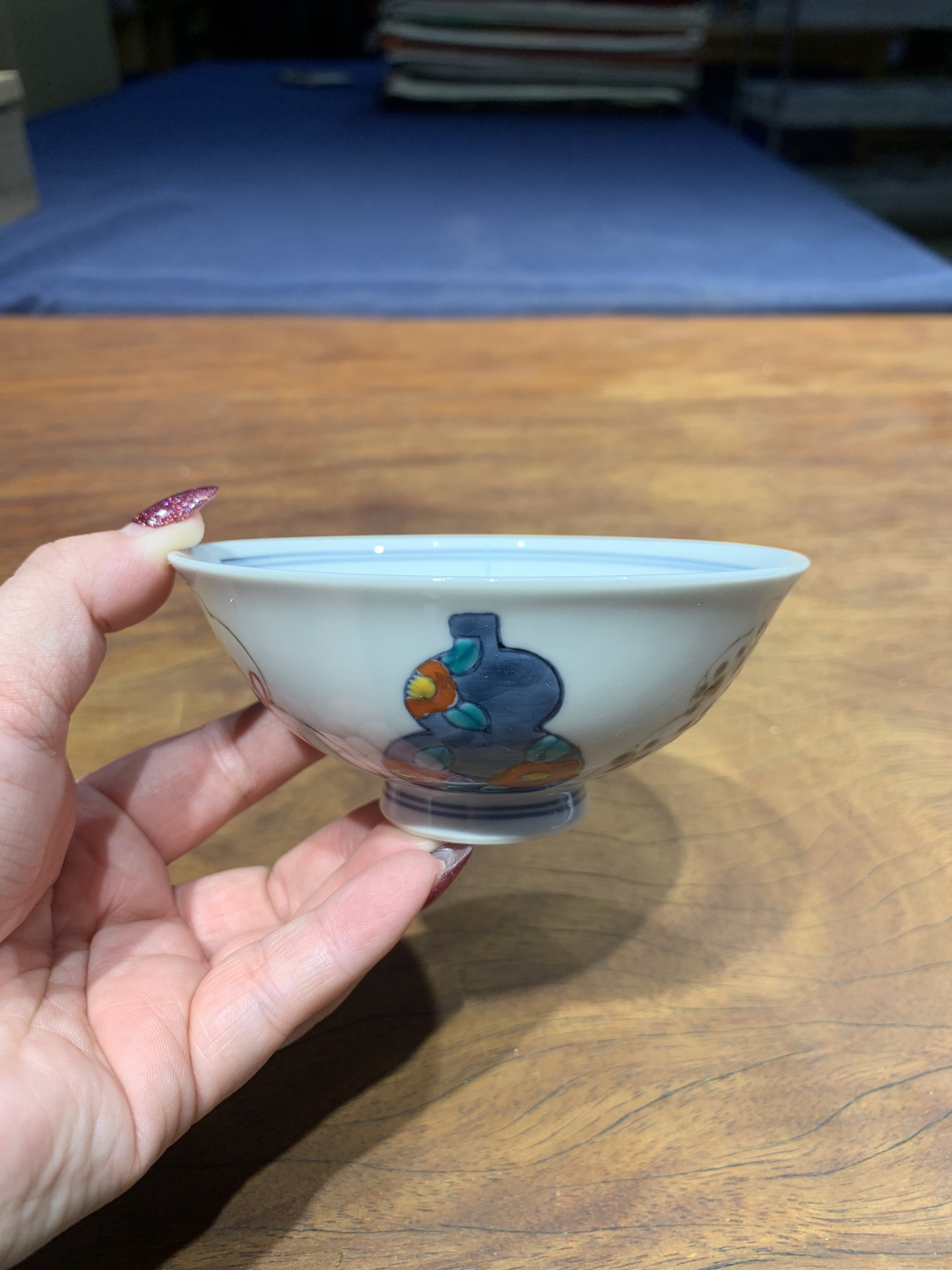 B日本有田伊万里烧/德七窑/手绘陶瓷葫芦小饭碗/11.5×4cm,淘宝优惠券,粉丝福利购,淘宝优惠卷