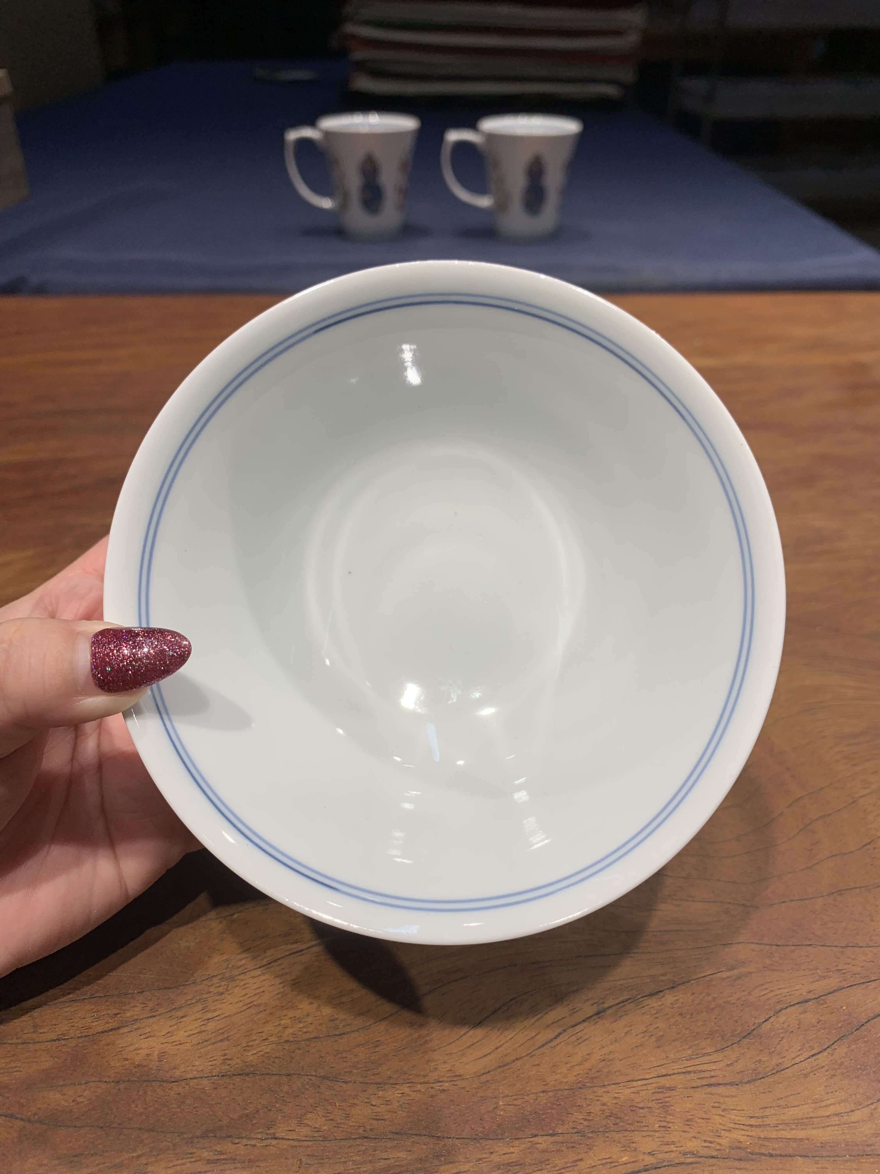 B日本有田伊万里烧/德七窑/手绘陶瓷葫芦饭碗/13×5.5cm