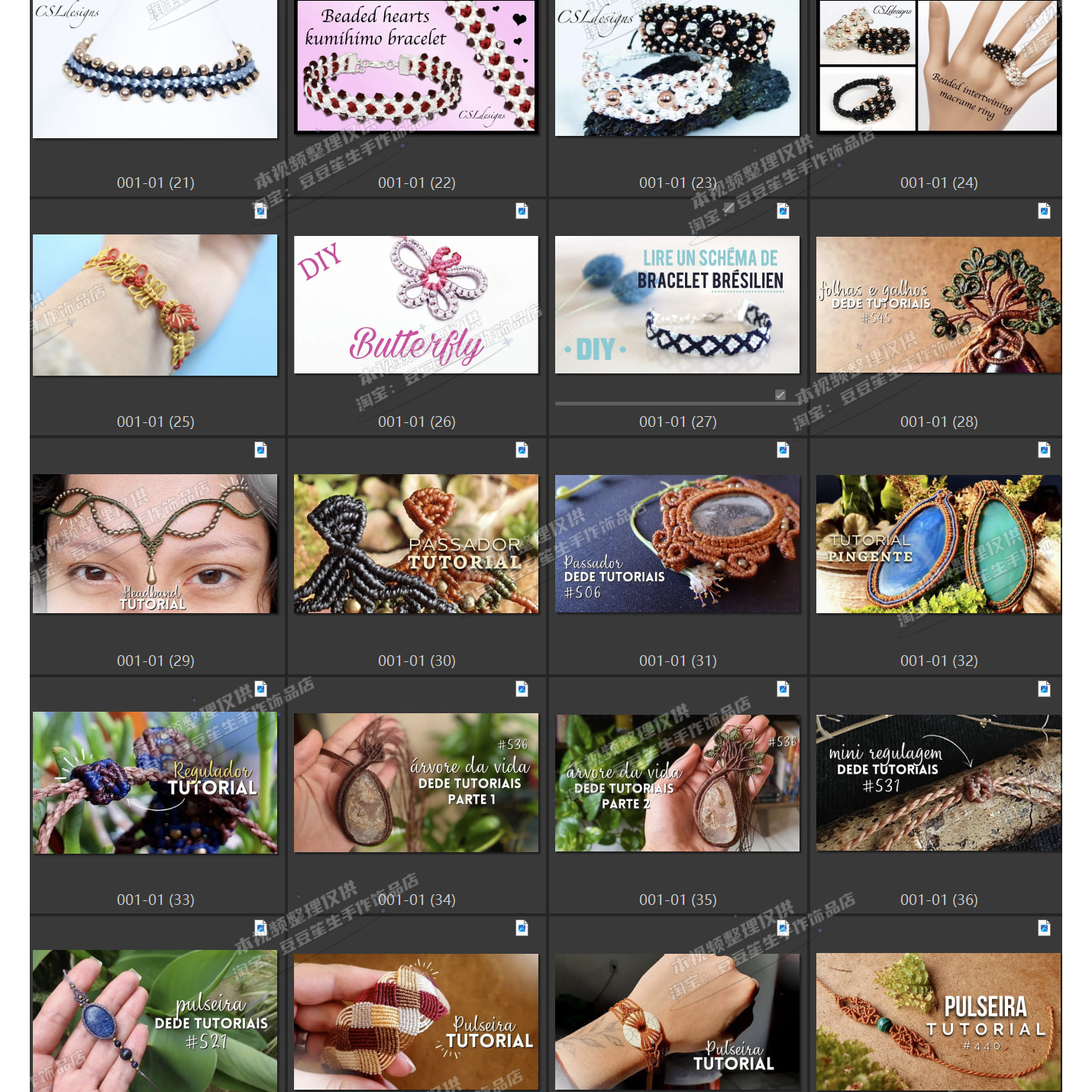 Hand braiding tutorial ring earrings necklace bracelet teaching video handmade wax thread hand rope braiding-26