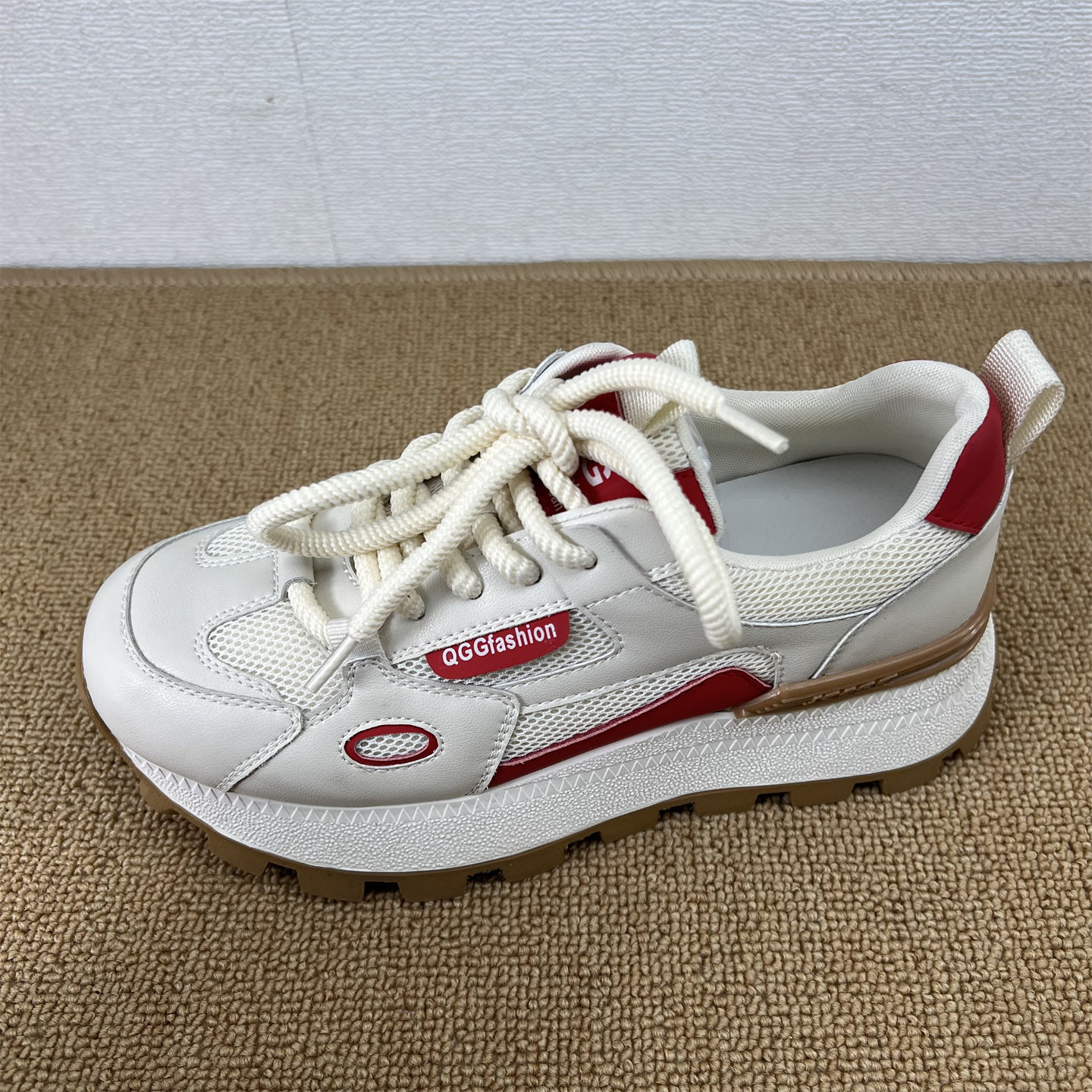 真皮厚底老爹鞋女鞋透气网面运动鞋百搭休闲鞋厚底增高低帮系带潮,淘宝优惠券,粉丝福利购,淘宝优惠卷