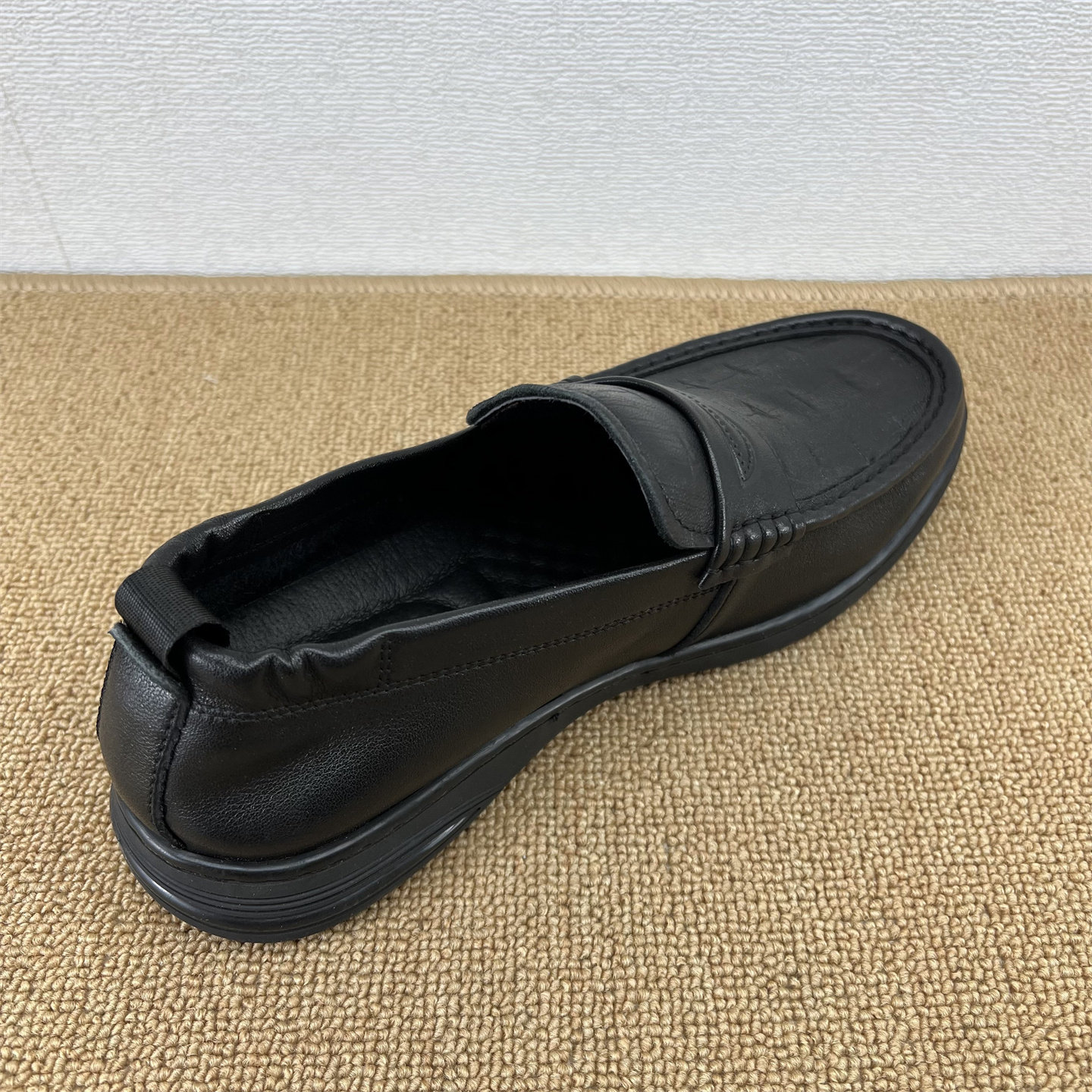 头层牛皮男鞋休闲圆头套脚乐福鞋男豆豆鞋黑色商务百搭皮鞋透气潮,淘宝优惠券,粉丝福利购,淘宝优惠卷