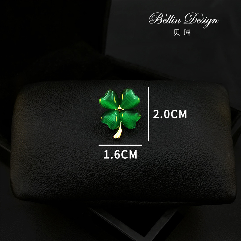 四叶草防走光扣小胸针裙子v领衣服固定免缝领针高档配饰胸花3570 - 图3