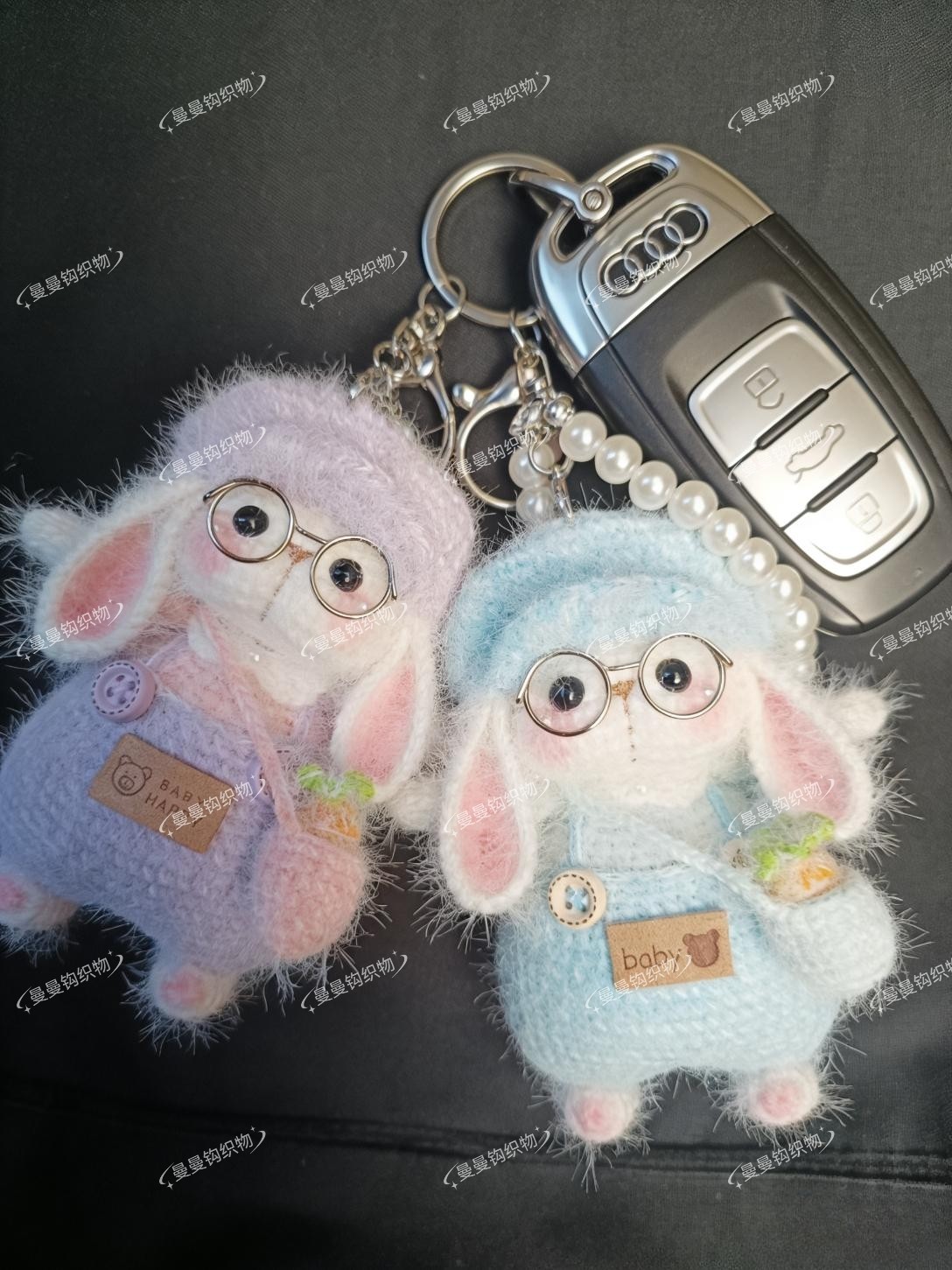 手工毛线钩织糖糖兔可爱玩偶长耳朵兔编织公仔钥匙扣包包车挂件,淘宝优惠券,粉丝福利购,淘宝优惠卷