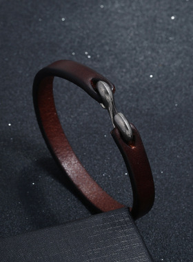 men's bracelet 时尚简约欧美男士摇滚真皮手链