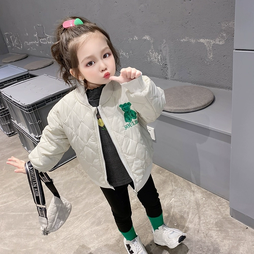 Стеганая куртка, бейсбольная детская демисезонная форма, пуховик для девочек, в корейском стиле, в западном стиле, увеличенная толщина
