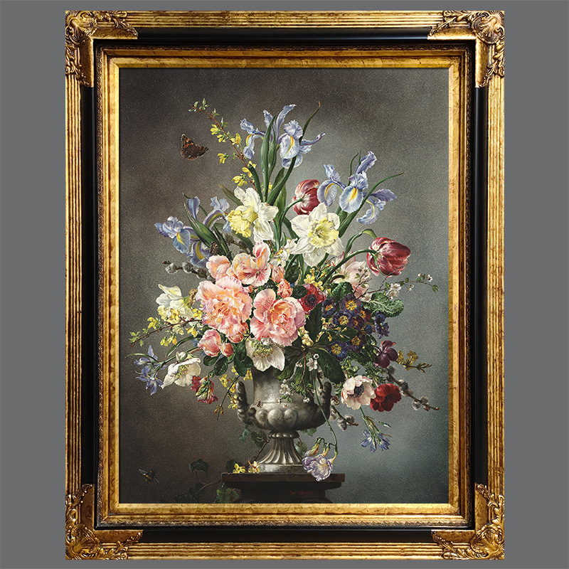 欧式实木画框仿古金黑色角花框油画装裱框定做长方形挂墙照片外框 - 图3