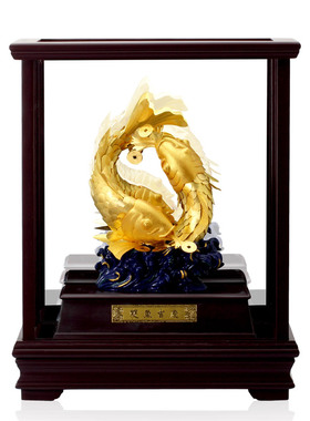 24k足金双鱼吉庆新人工艺摆设