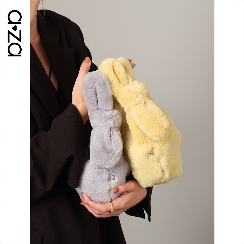 aza兔耳朵手提包单肩斜挎通勤包包 aza女士包袋