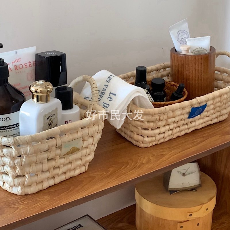 好市民大发 自制复古田园风玉米皮编织居家杂物零食收纳筐整理筐,淘宝优惠券,粉丝福利购,淘宝优惠卷