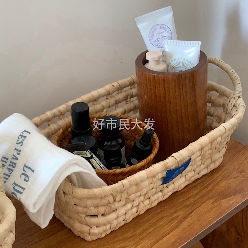 好市民大发 自制复古田园风玉米皮编织居家杂物零食收纳筐整理筐,淘宝优惠券,粉丝福利购,淘宝优惠卷