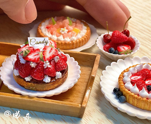 玩具】菊半碗8件套/碗碟套/盘子/食器 6分Blythe兵人迷你微缩模型 - 图2