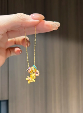 s925纯银珐琅甜梦独角兽项链女吊坠高级感轻奢风马卡龙可爱锁骨