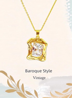 原创巴洛克超大超闪锆石项链