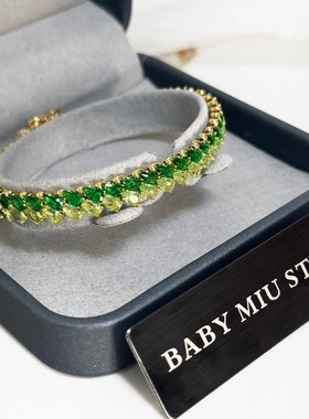 BABYMIU祖母绿渐变色锆石手链