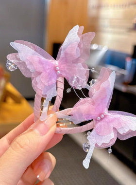 女童汉服古风蝴蝶BB夹发卡