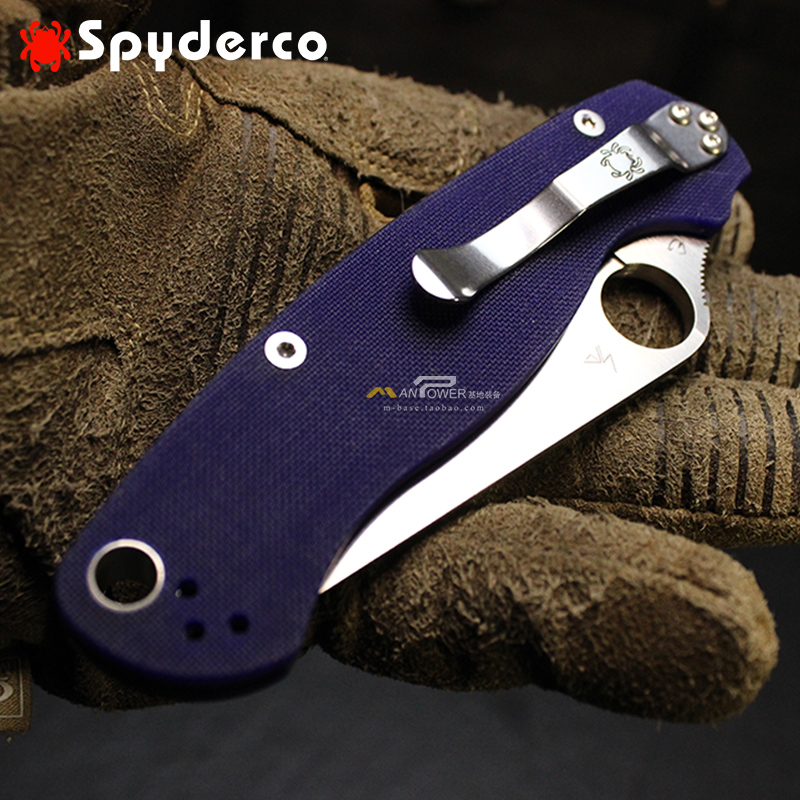 美国SPYDERCO蜘蛛C81 Para-Military系列折刀S45VN/S110V粉末钢刃-图2