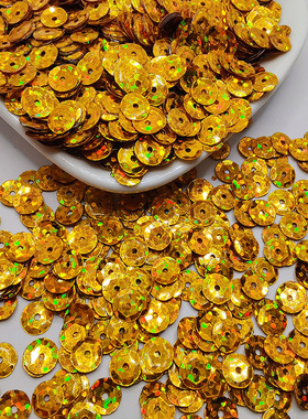 6mm圆形中孔PVC彩色镭射凹亮片 diy手工珠片服装辅料饰品配件批发