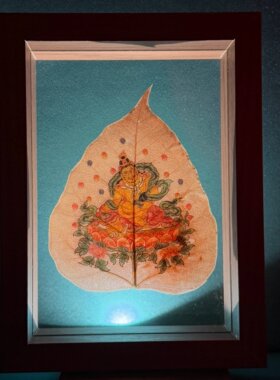 古老文化的智慧总集 | 真菩提叶摆件  | 木框材质 17×10cm