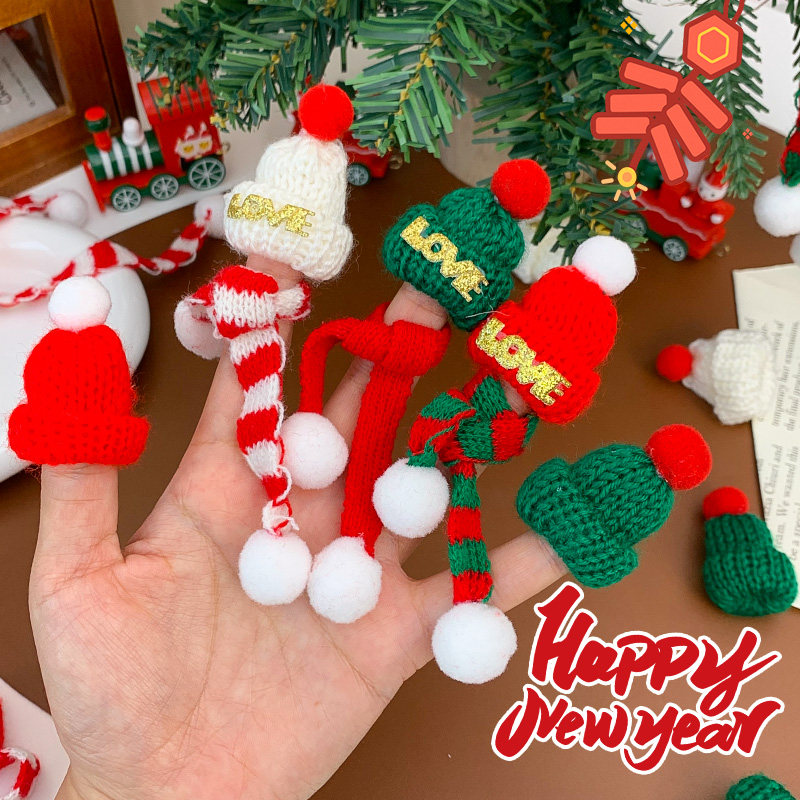 新年迷你帽子围脖2026新款手工针织小号帽子玩偶装饰配饰拍照道具,淘宝优惠券,粉丝福利购,淘宝优惠卷