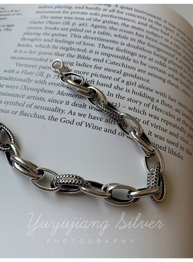 东大门复古重工泰银多环相接手链