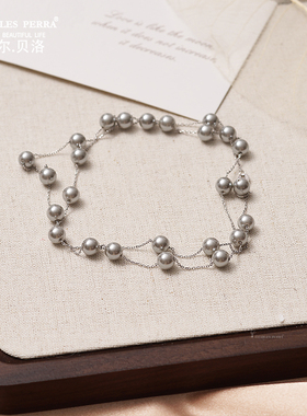 夜空繁星满天星珍珠项链珍珠S925银小众设计复古轻奢颈链锁骨链