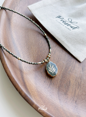 天然黄铁矿石玉石吊坠项链锁骨链