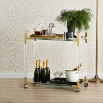 Delicate Light Extravagant Dining Car High-end Acrylic Dining Car Transparent Design Imported PMMA Organic Glass Trolley With Brake