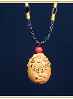 真桃木貔貅吊坠财兽项链男女挂件