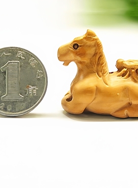 纯桃木生肖马吊坠木质马上赢项链
