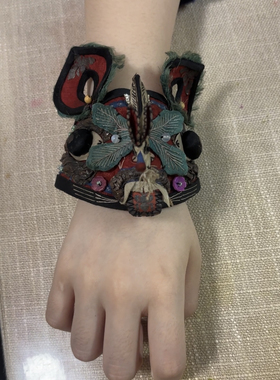 月果儿老绣立体虎头手镯纯手工刺绣小羊手环 （已出）