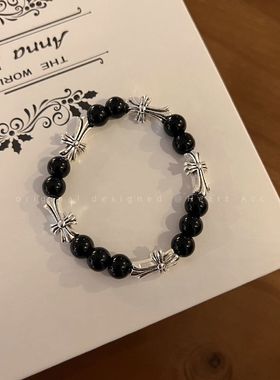 原创设计男女玛瑙个性十字架手链