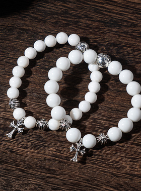 原创设计权志龙十字架黑曜石手链