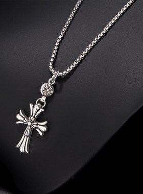 双层十字架个性男女街头吊坠项链