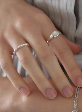 自制S925纯银开口拉丝戒指同款