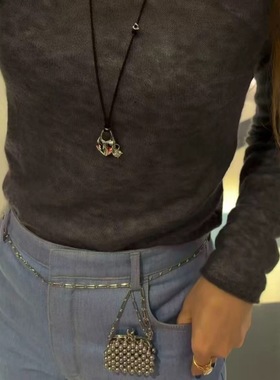 打板ing自制韩国 ssil特别版黄铜镀银心形吊坠项链